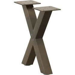vidaXL Couchtischbeine X-Form 2 Stk. Naturstahl 37x(30-31) cm Stahl