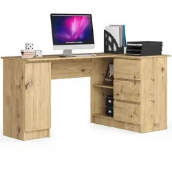 Raumhirsch Furniture Schreibtisch Eiche Artisan 77/155/85 , Holzwerkstoff , Rechteckig , 155x77x85 cm , Büromöbel, Schreibtische, Schreibtische