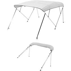 VEVOR Bimini Top Bootsverdeck Bootdach Sonnenverdeck Hellgrau 4 Bögen 185-198cm