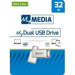 Mymedia USB 3.2 OTG Stick 32GB, Typ A-C, My Dual, silber Retail-Blister