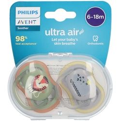 Avent Ultra Air Schnuller Löwe - Nilpferd 6-18 Monate (Farbe nicht auswählbar)