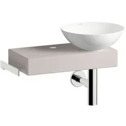 Laufen PICCOLO NOVO Waschplatz H561PN37081111 555x320x400 mm, Ablage links, mit einem Hahnloch, ohne Überlauf, Oyster Matt