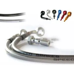 TECNIUM Luftfahrtschlauch SPEEDBRAKES Edelstahl/blau Fitting, schwarz, Größe 300 mm