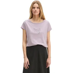 T-Shirt MARC O'POLO "aus leichtem Single Jersey", Damen, Gr. XL, lila (dusty lavender), Obermaterial: 100% Baumwolle, bedruckt, Basic, regular fit, U-Boot-Ausschnitt, Shirts T-Shirt