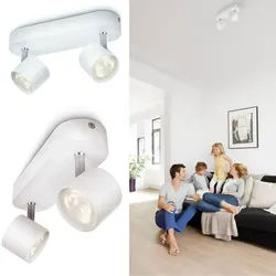 Philips myLiving LED Deckenstrahler Star 2-flammig dimmbar 1000lm in Weiß mit schwenkbaren Lampen