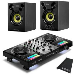 HERCULES DJ Controller Hercules DJ Controller Inpulse 500 Silver Edition, DJMonitor 42 Boxen, (Inklusive Software), Inklusive Software schwarz|silberfarben