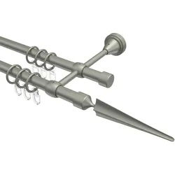 GARDINENSTANGE Primus Lorenzo 320 cm (geteilt in 2 x 160 cm), 2-läufig, 16 mm Ø Chrom matt