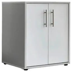Mid.you Aktenschrank , Grau, Weiß , Holzwerkstoff , 2 Fächer , 54x74x50 cm , Made in Germany , erweiterbar , Büromöbel, Büroschränke, Aktenschränke