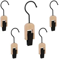 Relaxdays 5Xklemmhaken , Multicolor , Metall, Holz, Kunststoff , 6x18.5x2.5 cm , Badaccessoires, Haken