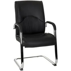 Mid.you Besucherstuhl , Schwarz, Chromfarben , Metall, Textil , Kufe , 58x108x71 cm , ergonomische Rückenlehne , Büromöbel, Bürostühle, Besucherstühle