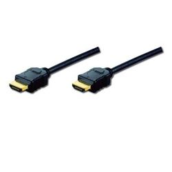 Digitus HDMI High Speed Anschlusskabel, Typ A St/St, 2.0m, m/Ethernet, Ultra HD 60p, gold, sw