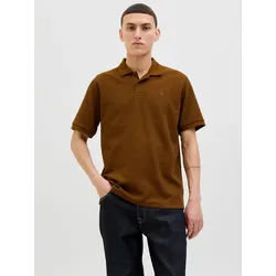Jack & Jones Poloshirt JJEAUSTIN POLO SS NOOS Materialmix, regular fit braun M (50)