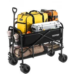 VEVOR Doppeldeckerwagen, zusammenklappbar, 300 l und 204 kg, robuster Klappwagen