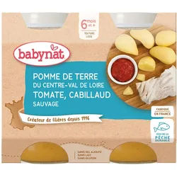 Babybio Pomme DE Terre DU Centre-Val DE Loire Tomate Cabillaud Sauvage dès 6 mois