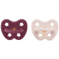 Hevea Schnuller anatomisch ab 3 Monate 2er-Pack Powder Pink + Rosewood 1 St