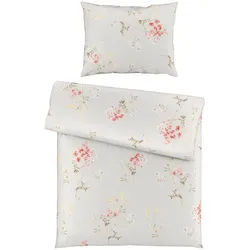 Fleuresse Bettwäsche , Creme, Honig, Bordeaux, Dunkelrosa, Beige , Textil , Blume , 140x200 cm , Heimtextilien, Bettwäsche & Leintücher, Bettwäsche, Satin-Bettwäsche