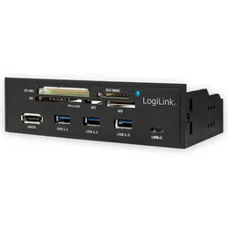 LOGILINK USB3.0 Einbau-Hub UA0341, mit Cardreader, 5,25"