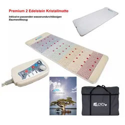pb Energy Mat Heizmatten Kristallmatte Premium 2, Negativ Ionen, FIR-Tiefenwärme, Baumwollbezug, 1 Set, 6-tlg., Biophotonen-Licht, Elektrosmog-Abschirmung, Schumann-Resonanz, Energie, 30°C∼70°C stufenlose Einstellung, Pulsierendes Magnetfeld, Infrarot