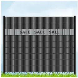 zaunzu Sichtschutzstreifen Laser Beschriftung "SALE SALE SALE" Fenstergrau, (1x Einzelstreifen, für Doppelstabmattenzaun), Made in Germany grau