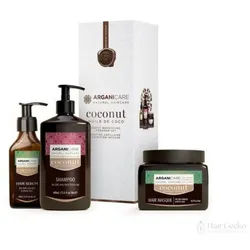 Arganicare Haarpflege-Set Coconut Trio für trockenes Haar, 3-tlg., reinigt, spendet Feuchtigkeit, pflegt das trockene & geschädigte Haar