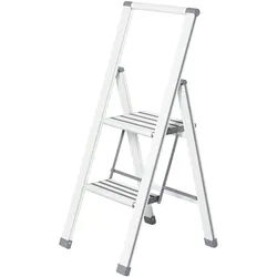 Wenko Alu-Design Klapptrittleiter 2-stufig, weiß