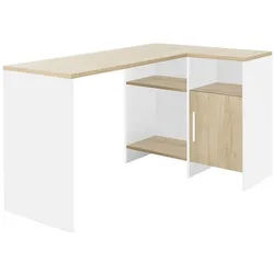 Calicosy Industrial Eckschreibtisch Liverpool - Französische Herstellung , Weiß , Holzwerkstoff , 88x76x88 cm , Büromöbel, Schreibtische, Eckschreibtische