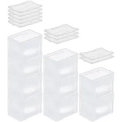 PROREGAL MegaDeal 10x Transparenter Eurobehälter BasicLine mit geschlossenem Griff und Klickdeckel | HxBxT 22x20x30cm | 9,4 Liter | Eurobox