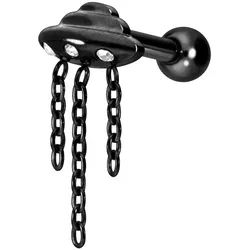 Titan Ohrpiercing mit Innengewinde UFO + KETTEN + KRISTALLE