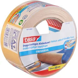 tesa 56172, doppelseitiges Universal PP-Klebeband, starker Kautschukkleber, weiß