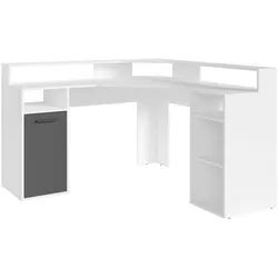 Mid.you Eckschreibtisch , Anthrazit, Weiß , Kunststoff , rechteckig , 139x90x139 cm , Stauraum , Büromöbel, Schreibtische, Eckschreibtische
