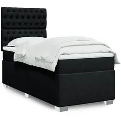 vidaXL Boxspringbett, Boxspringbett mit Matratze Schwarz 100x200 cm Stoff