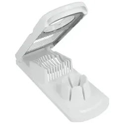 Metaltex Universal Eierschneider, ABS/Inox-Edelstahl, Mozarellaschneider für runde und ovale Scheiben, sowie Sechstel-Stücke, Farbe: weiß