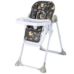 KOMFOTTEU Hochstuhl Baby, klappbar,mit abnehmbares Tablett braun