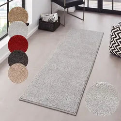 Teppich HANSE HOME "Pure 100 Kurzflor" Gr. 13, grau, B:80cm H:13mm L:400cm, Kunstfaser, Teppiche, Teppich, Kurzflor, uni, umkettelt, Läufer, Wohnzimmer, Kinderzimmer, Flur