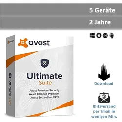Avast Ultimate Suite 2026, 5 Geräte - 2 Jahre, Download