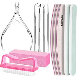 Refined Living Sandblatt-Nagelfeile 12 Stück Maniküre & Pediküre Set, Nagelpflege Set, Nagelfeilen 100/180, Umfassendes Profi-Maniküre-Set mit Nagelfeilen, Buffer, Zange, Schieber & Bürste, Buffer Für Nägel, Nagelfeilen Für Gelnägel, Nagelhautschieber, Buffer Für Gelnägel, Feilen Für Gelnägel, Nagelzange, Nagelfeilen Set,nagelstudio zubehör, 12-tlg., Nailart Zubehör,robust, waschbar & mehrfach wiederverwendbar, Für Maniküre,Pediküre & Nageldesign geeignet, Nagelpflege rosa