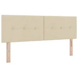 vidaXL Bett Höhenverstellbares Kopfteil mit Kopfteil Creme 160 cm Stoff (1-tlg)