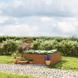 GFP Halfsize 119 x 119 x 39 cm Hochbeet, Holzoptik - (GFPV00502)