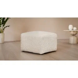 LeGer Home by Lena Gercke Polsterhocker YANI Sitzhocker mit Wellenunterfederung, Maße B/T/H: 65/65/46 cm, kleiner Hocker passend zur Serie Yani, in hochwertiger Verarbeitung beige