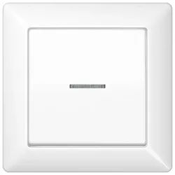 Jung AS590KO5WW Wippe mit Rahmen mit Lichtleiter, Duroplast, Serie AS, alpinweiß