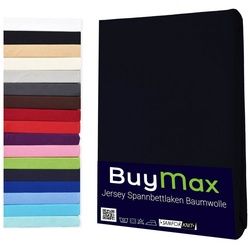 Spannbettlaken StyleHeim Jersey aus 100% Baumwolle, Buymax, Jersey, Gummizug: Rundumgummi, Pflegeleicht und Atmungsaktiv in Verschiedenen Farben und Größen schwarz 70 cm x 140 cm