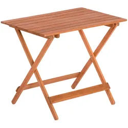 Gardenson Gartenklapptisch , Naturfarben , Holz , Eukalyptusholz , massiv , rechteckig , eckig, X-Form , 90x72x60 cm , FSC Mix , klappbar, platzsparend , Holzmöbel, Holztische, Klapptische Holz