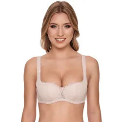 Dirndl-BH SUSA "Wiesn Zauber", Damen, Gr. 80, Cup D, beige (pure beige), Spitze, Obermaterial: 52% Baumwolle, 40% Polyamid, 8% Elasthan, unifarben, bequem, BHs Dirndl-BH, Soft-Cups, Spitze, mit Bügel, Stäbchen in der Seitennaht