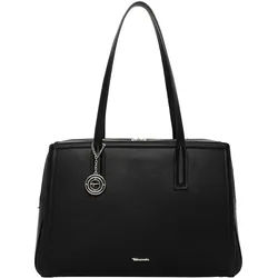 Shopper TAMARIS "Shopper TAS Kim", Damen, Gr. B/H/T: 26,5cm x 26cm x 12cm 0, schwarz (schwarz 100), Polyurethan, Taschen Shopper