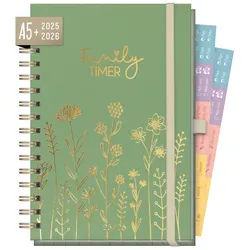 Häfft Familienkalender Family-Timer Deluxe 2025/2026 / A5 / 18 Monate