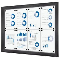Showdown Displays Abschließbarer Schaukasten »SCS« 8x A4 (A1) grau, 96.1x69.6x2.3 cm