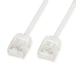 ROLINE UTP DataCenter Patchkabel Cat.6A (Class EA), LSOH, slim, extra kurzer Stecker, weiß, 1 m