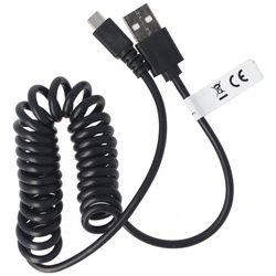 micro-USB Spiral-Anschlusskabel USB-A Stecker auf micro-USB Stecker