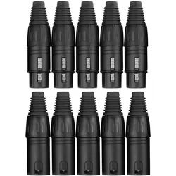 Pronomic XFXMPLUG Black XLR Stecker female/male - 2x 5er Pack