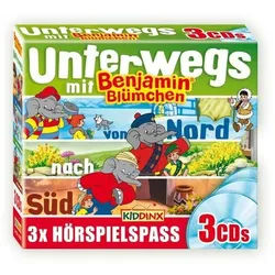 Kiddinx Hörspiel-CD Benjamin Blümchen - Unterwegs mit Benjamin, 3 Audio-CD
